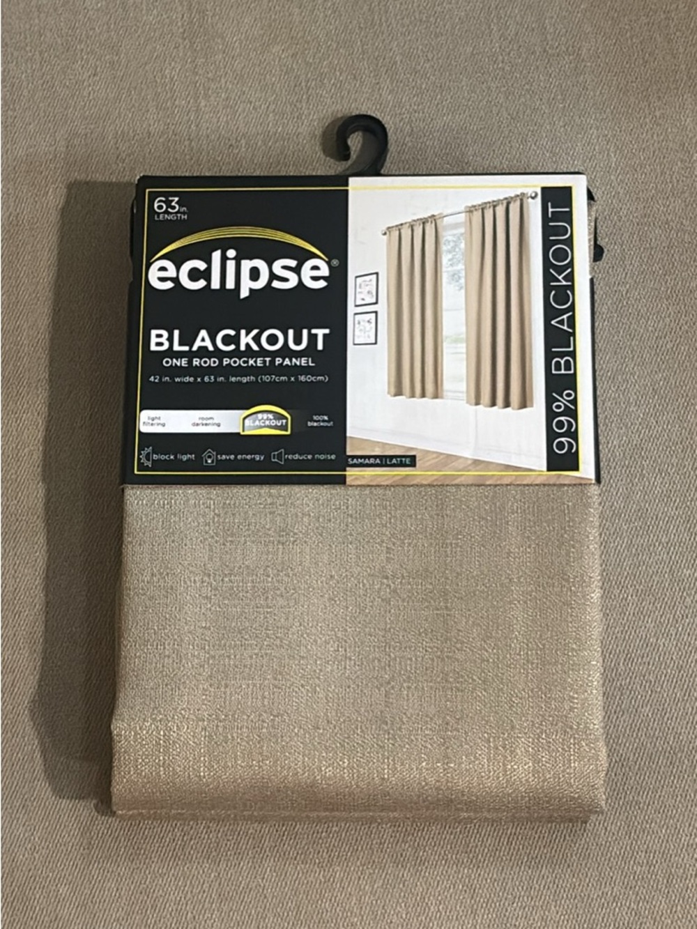 Eclipse Blackout Curtain Panel - Latte Beige